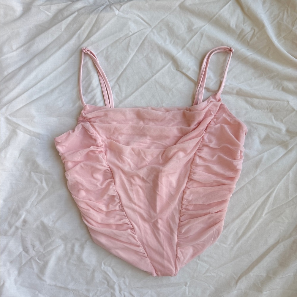 SHEIN Pink Ruffled Corset